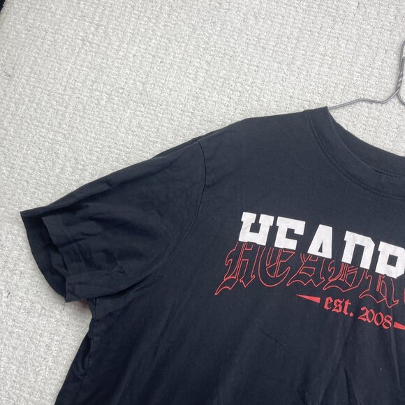 Y2K HEADRUSH T-shirt Men Sz XXL Black Goth Grunge Spell out Logo Est 2008 - Picture 3 of 13